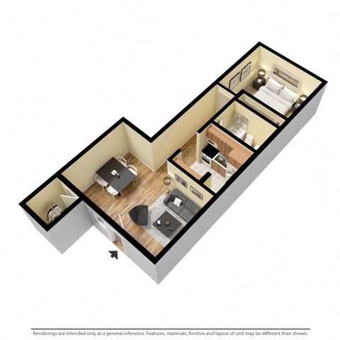 Casa Bella Apartments in Tucson, Arizona One Bedroom Floor Plan